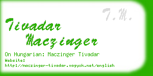 tivadar maczinger business card